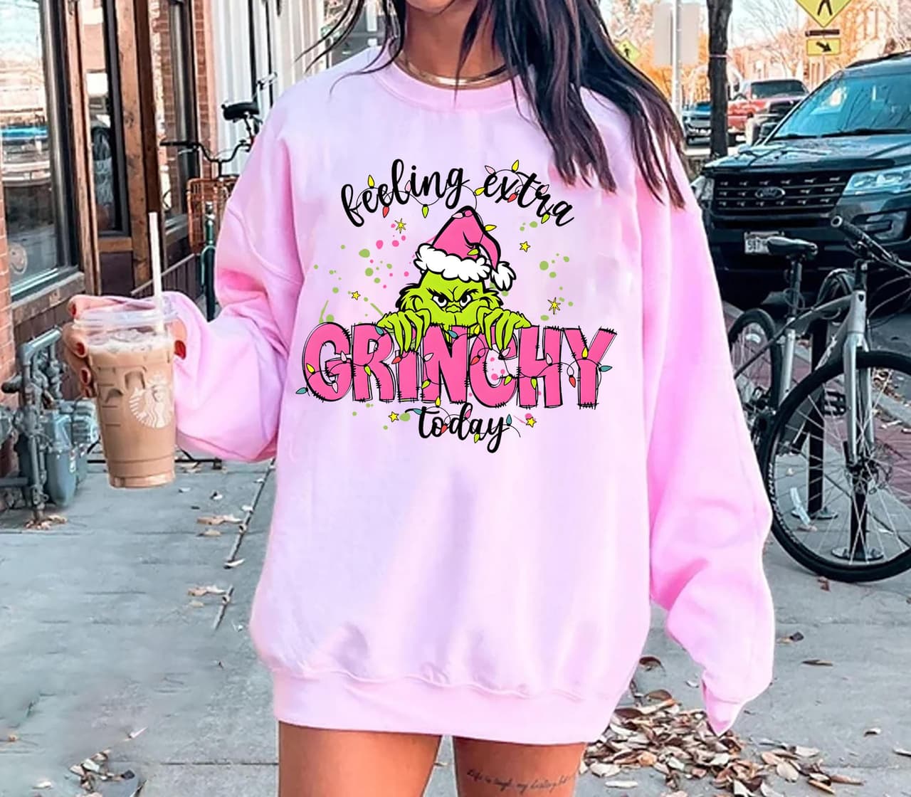 Grinchy Christmas Sweatshirt & Hoodie for Women - Feeling Extra Grinchy – image 2, Grinch Tee, christmas tees, christmas pullover ugly, ugly xmas sweatshirt, ugly sweatshirt christmas, christmas sweatshirt ugly, ugly christmas sweatshirt men