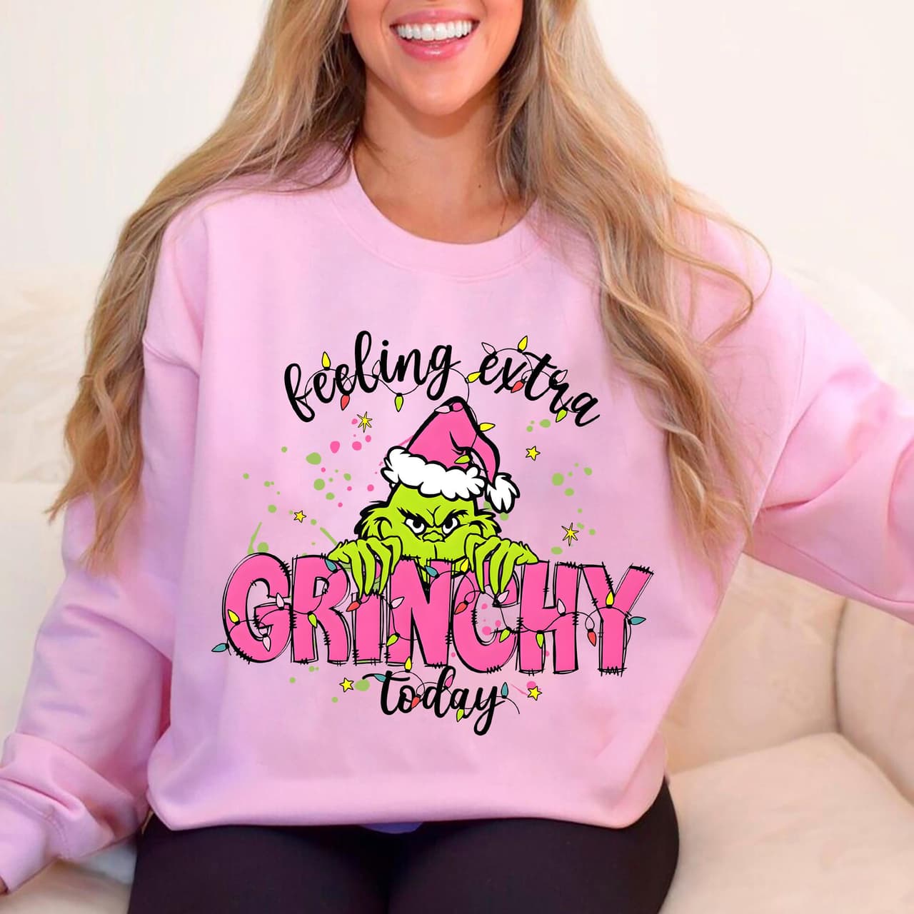 Grinchy Christmas Sweatshirt & Hoodie for Women - Feeling Extra Grinchy – image 4, Grinch Tee, christmas tees, christmas pullover ugly, ugly xmas sweatshirt, ugly sweatshirt christmas, christmas sweatshirt ugly, ugly christmas sweatshirt men