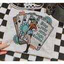 Grunge Play Your Cards Right Sweatshirt | Vintage Western Cowgirl Top 1 small thumbnail