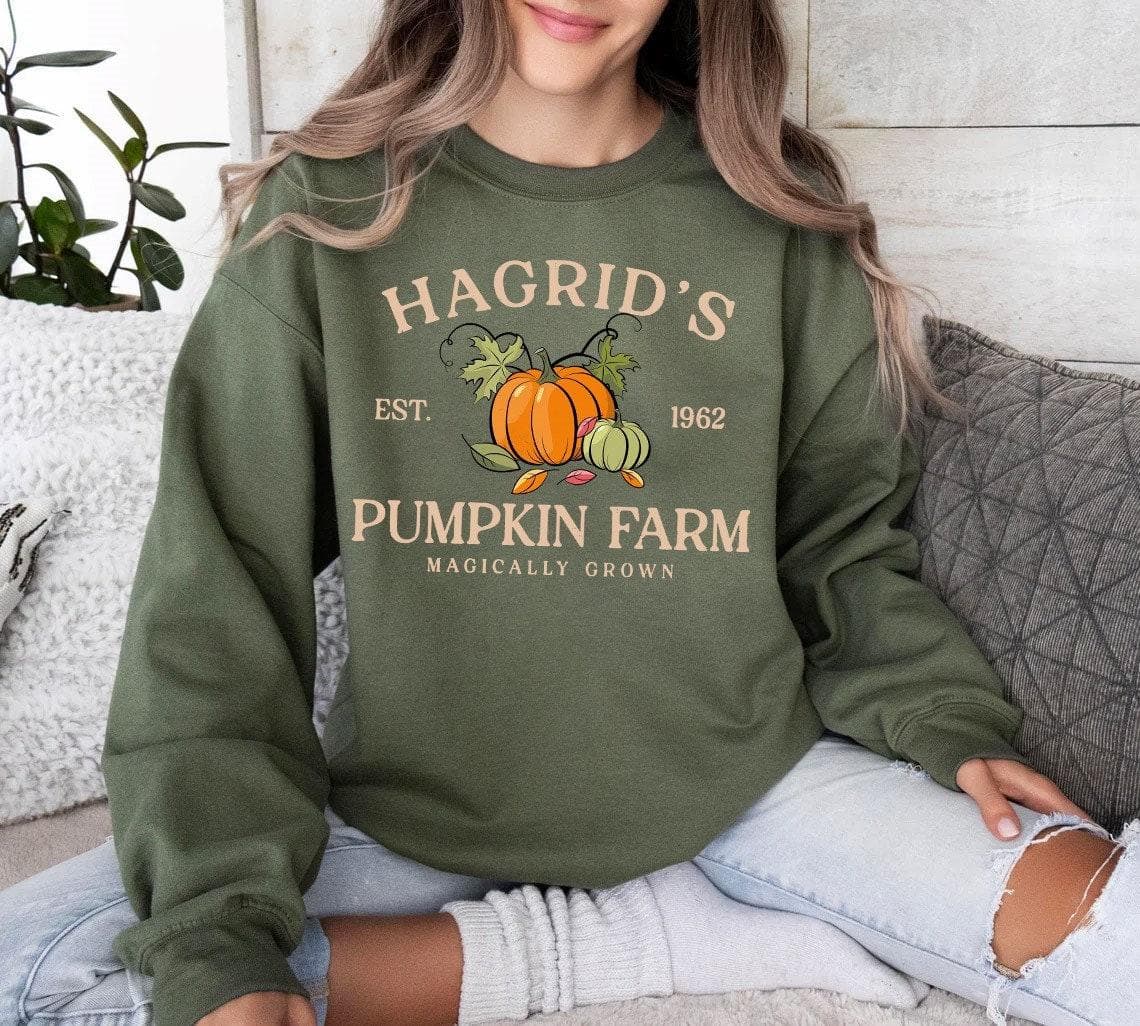 Hagrid's Pumpkin Patch Sweatshirt, Pumpkin Patch Shirt, Fall Hoodie, HP Fan Gift, Wizard Fall Sweatshirt – image 1, Hagrid's Pumpkin Tee, Hagrid's Pumpkin Shirt, Hagrid's Pumpkin Sweatshirt, Hagrid's Pumpkin Hoodie, Hagrid's Pumpkin Clothes