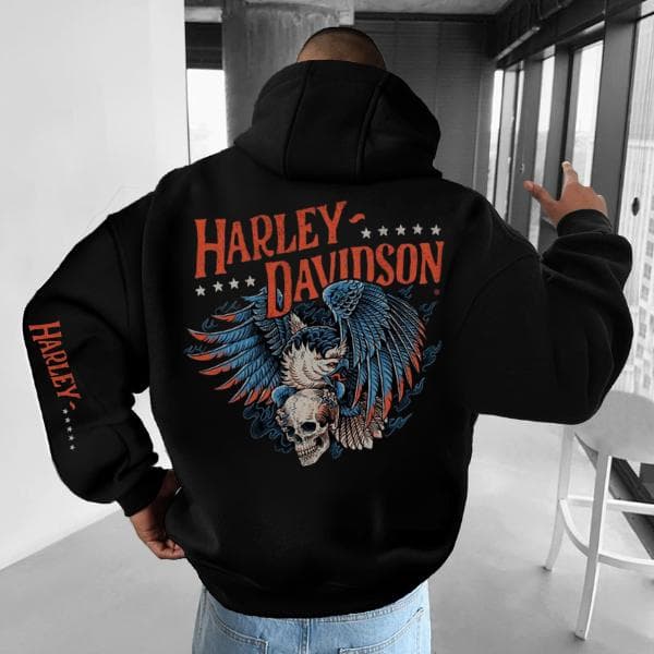 Harley Davidson Men's Ghoulish Biker Skull Hoodie Sweatshirt Tee – image 1, Harley Davidson Tee, Harley Davidson Merch, Harley Davidson Shirt, Harley Davidson Sweatshirt, Harley Davidson Hoodie, Harley Davidson Clothes