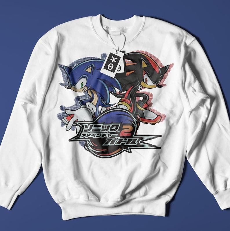 Hedgehog Japanese Sweatshirt: Sonic Adventure 2, Dreamcast Streetwear Hoodie – image 1, Sonic Adventure Tee, Sonic Adventure Merch, Sonic Adventure Shirt, Sonic Adventure Sweatshirt, Sonic Adventure Hoodie, Sonic Adventure Clothes