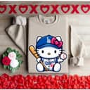Sudadera Premium Unisex Hello Kitty Blanco Dodgers Béisbol Vintage 1 small thumbnail