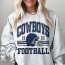 Hot Deal Vintage Football Crewneck Sweatshirt, Unisex T-shirt Retro Style 90s Vintage Pullover Hoodie, Graphic Tee Gift For Football Fan Cotton Casual Long Sleeve Sleeve 2 small thumbnail