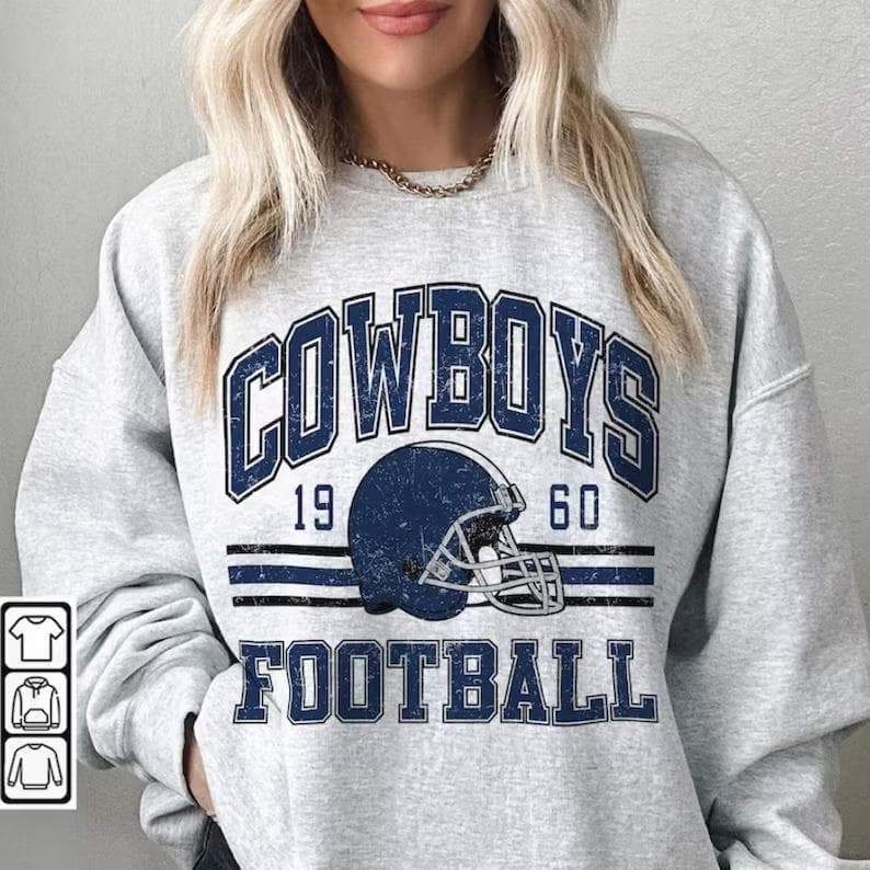 Hot Deal Vintage Football Crewneck Sweatshirt, Unisex T-shirt Retro Style 90s Vintage Pullover Hoodie, Graphic Tee Gift For Football Fan Cotton Casual Long Sleeve Sleeve – image 2, Dallas Cowboys Tee, cowboys shirt, cowboys tshirt, dallas cowboy shirt, dallas cowboys dress shirt, dallas cowboys football shirt, shirt dallas cowboys