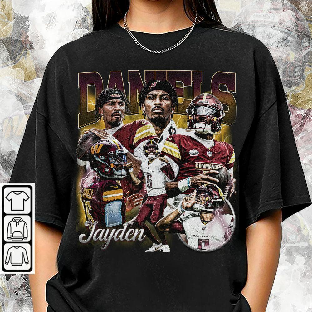 Jayden Daniels Football Shirt - Vintage 90s Fan Gift Unisex – image 1, Jayden Daniels Tee, Jayden Daniels Merch, Jayden Daniels Shirt, Jayden Daniels Sweatshirt, Jayden Daniels Hoodie, Jayden Daniels Clothes