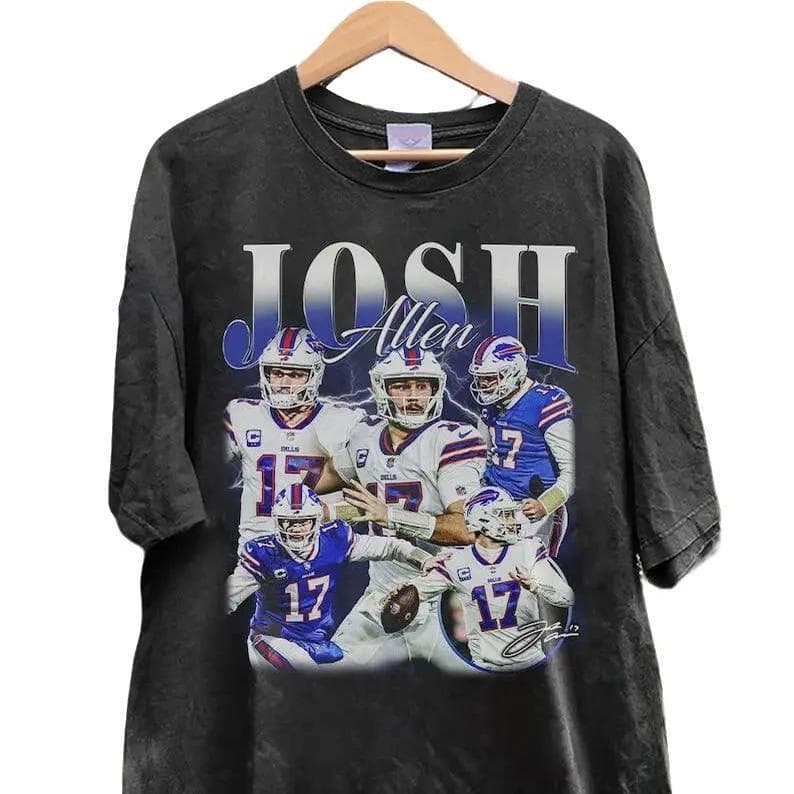 Josh Allen Vintage 90s Graphic Style T-Shirt: Pittsburgh Football Sweatshirt and Hoodie – image 1, Josh Allen Tee, Josh Allen Merch, Josh Allen Shirt, Josh Allen Sweatshirt, Josh Allen Hoodie, Josh Allen Clothes
