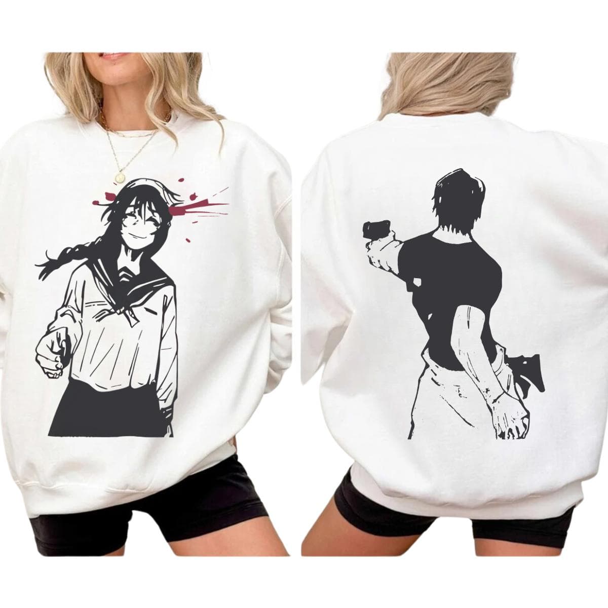 Jujutsu Kaisen Toji & Amanai 2-Sided JJK Anime Sweatshirt & Tee – image 2, Jujutsu Kaisen Toji Tee, Jujutsu Kaisen Toji Merch, Jujutsu Kaisen Toji Shirt, Jujutsu Kaisen Toji Sweatshirt, Jujutsu Kaisen Toji Hoodie, Jujutsu Kaisen Toji Clothes