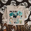 Just a Girl Sudadera Cuello Redondo - Top Gráfico Western Vaquera Mujer 1 small thumbnail