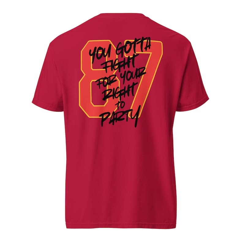 Kansas City Football 'Fight For Your Right to Party' Bootleg Sweatshirt – image 3, Kansas City Chiefs Tee, kansas chiefs merch, travis kelce shirt, travis kelce tshirt, kansas city chiefs sweatshirt, chiefs sweatshirts, kc chiefs sweatshirts