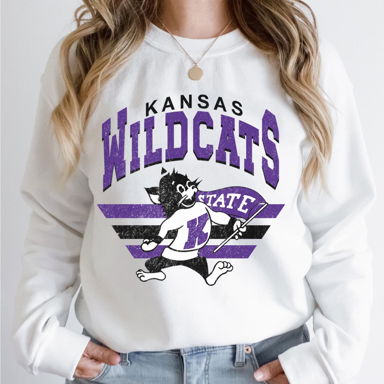 Kansas State Wildcats Vintage NCAA Football Unisex Sweatshirt - Cotton – image 2, Kansas State Wildcats Tee, Kansas State Wildcats Shirt, Kansas State Wildcats Sweatshirt, Kansas State Wildcats Hoodie