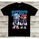 Kids, Adult, Family Sonic+Knuckles Detroit Football Fan T-shirt GDHJ8 1 small thumbnail