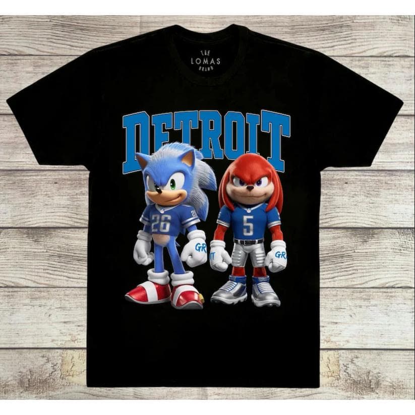Kids, Adult, Family Sonic+Knuckles Detroit Football Fan T-shirt GDHJ8 – image 1, Detroit Lions Tee, detroit lions shirt, detroit lions tee shirts, detroit lions football shirt, detroit lions sweat shirt, nflshop lions, lions sweatshirt