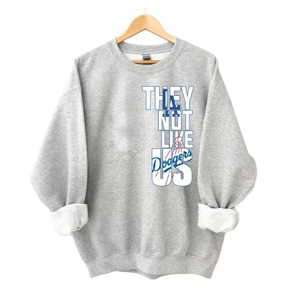 LA Baseball 'They Not Like Us' Sudadera y Cuello Redondo Fan – image 2, LA Dodgers Tee, LA Dodgers Merch, LA Dodgers Shirt, LA Dodgers Sweatshirt, LA Dodgers Hoodie, LA Dodgers Clothes
