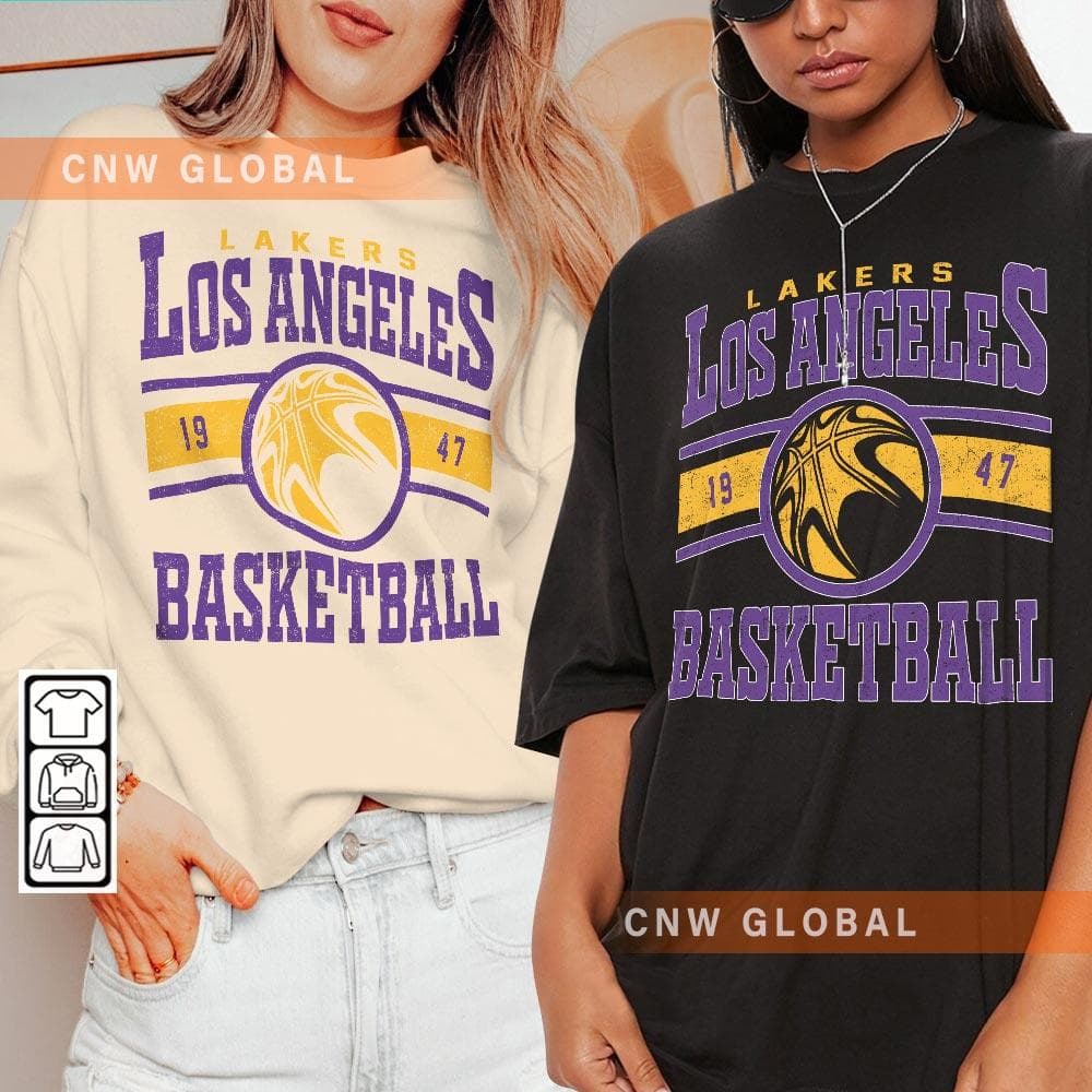 Lakers 90s Vintage LA Basketball Sweatshirt & Hoodie – image 3, Los Angeles Lakers Tee, Los Angeles Lakers Merch, Los Angeles Lakers Shirt, Los Angeles Lakers Sweatshirt, Los Angeles Lakers Hoodie, Los Angeles Lakers Clothes