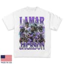 Lamar Jackson 90s Football Graphic Tee - Unisex Fan T-Shirt 1 small thumbnail