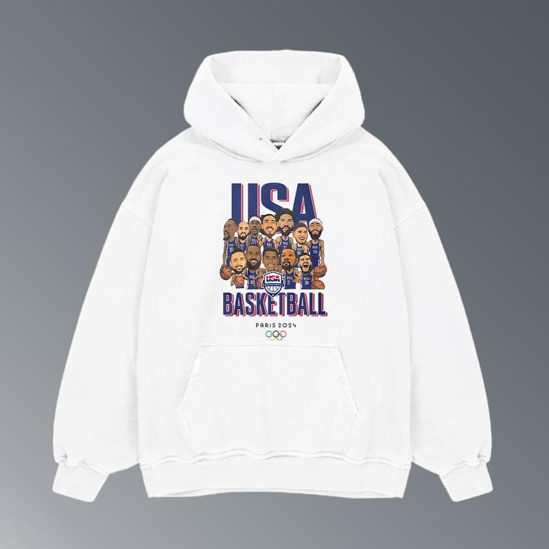 Lebron USA Basketball Olympic 2024 Retro 90s Graphic Shortsleeve Hoodie – image 1, LEBRON JAMES Tee, LEBRON JAMES Merch, LEBRON JAMES Shirt, LEBRON JAMES Sweatshirt, LEBRON JAMES Hoodie, LEBRON JAMES Clothes