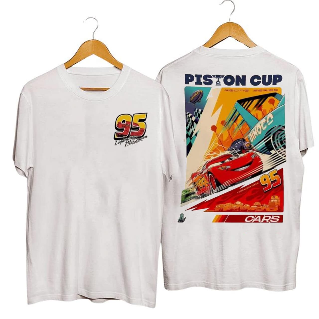 Lightning McQueen 95 T-Shirt Streetwear Casual Top – image 1, disney shirt, cameron boyce merch, disney shirts for women, disney tee shirts womens, womens disney tee, disney family shirts, disney t shirts family