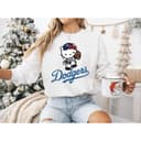 Los Angeles Dodgers Hello Kitty Sudadera Cuello Redondo Lavada Vintage 1 small thumbnail