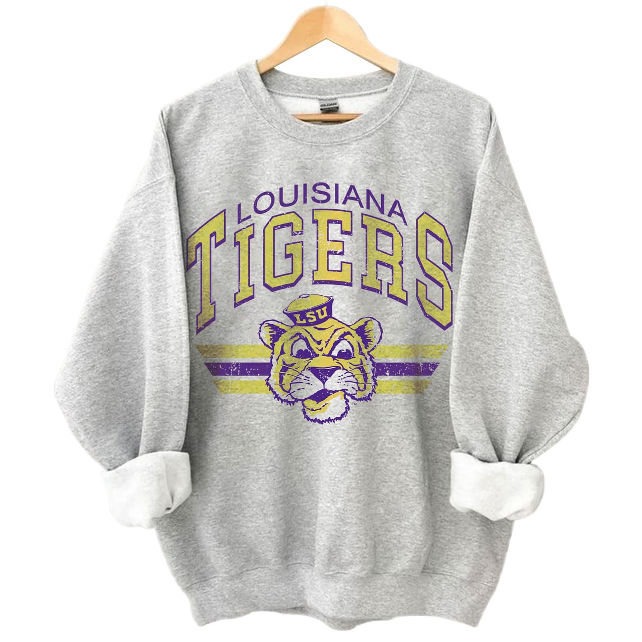 LSU Tigers Sudadera Vintage de Fútbol NCAA - Unisex para Aficionados – image 1, LSU Tigers Tee, LSU Tigers Merch, LSU Tigers Shirt, LSU Tigers Sweatshirt, LSU Tigers Hoodie, LSU Tigers Clothes