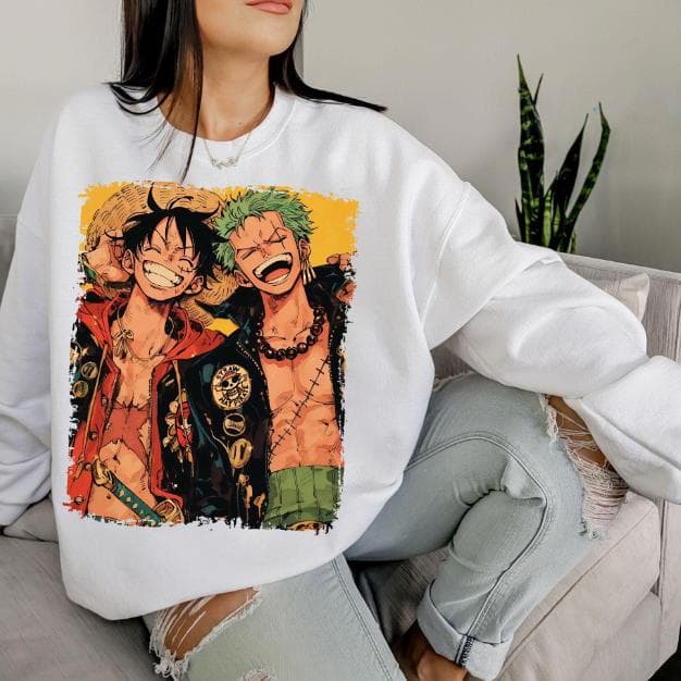 Luffy & Zoro One Piece Anime Shirt, Hoodie & Sweatshirt - Comfort Colors – image 3, One Piece Tee, One Piece Merch, One Piece Shirt, One Piece Sweatshirt, One Piece Hoodie, One Piece Clothes