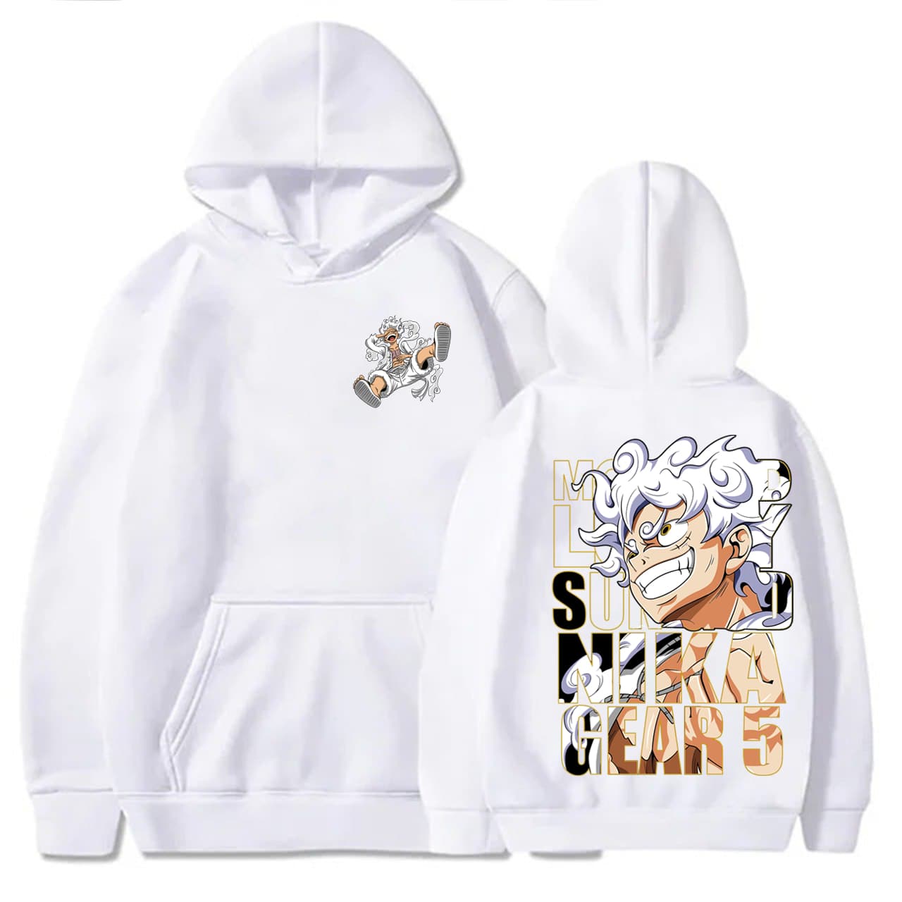 Luffy Sun God Nika Gear 5 Hoodie, Graphic Anime Shirt Gift – image 2, One Piece Tee, One Piece Merch, One Piece Shirt, One Piece Sweatshirt, One Piece Hoodie, One Piece Clothes