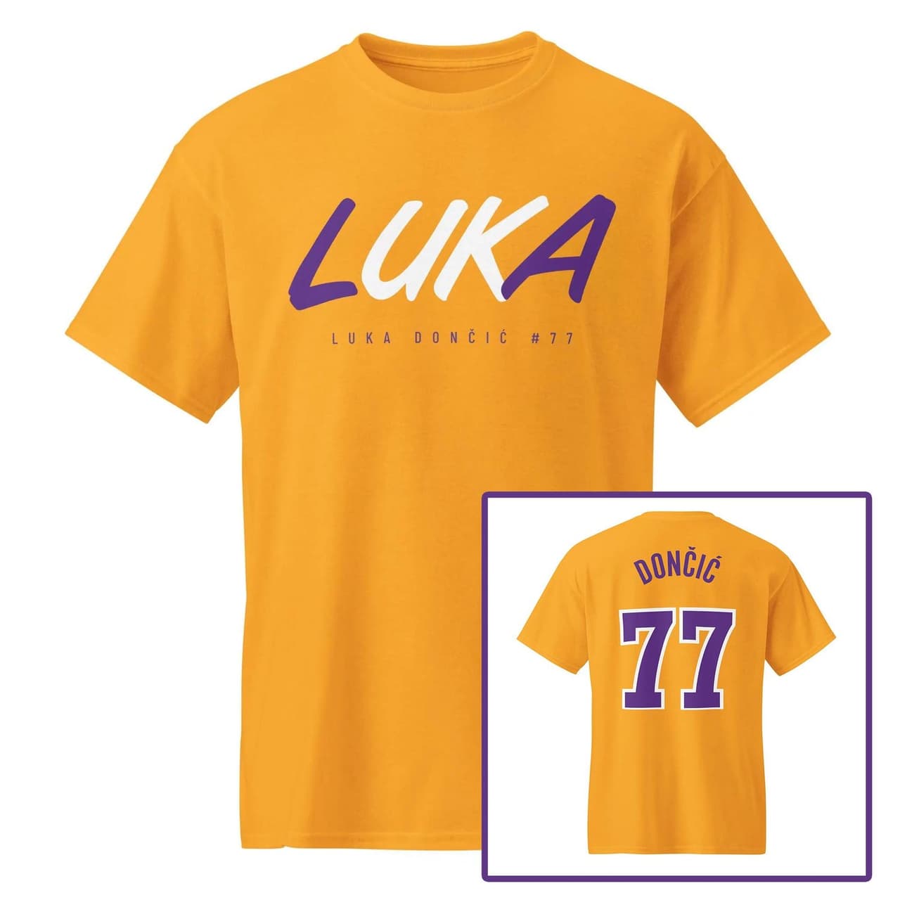 Camiseta Luka LA Lakers #77 Estilo Jersey - Camiseta para Fans de Hombre y Mujer – image 1, Los Angeles Lakers Tee, Los Angeles Lakers Merch, Los Angeles Lakers Shirt, Los Angeles Lakers Sweatshirt, Los Angeles Lakers Hoodie, Los Angeles Lakers Clothes