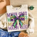 Mardi Gras Coquette Tee: Retro, Fleur De Lis, Glitter, King Cake 1 small thumbnail