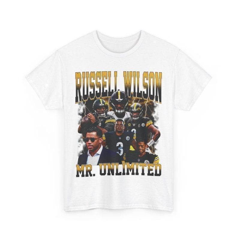 Medium Fit Classic Cotton Russell Wilson Vintage Football Tee for Unisex – image 2, Russell Wilson Tee, Russell Wilson Merch, Russell Wilson Shirt, Russell Wilson Sweatshirt, Russell Wilson Hoodie, Russell Wilson Clothes