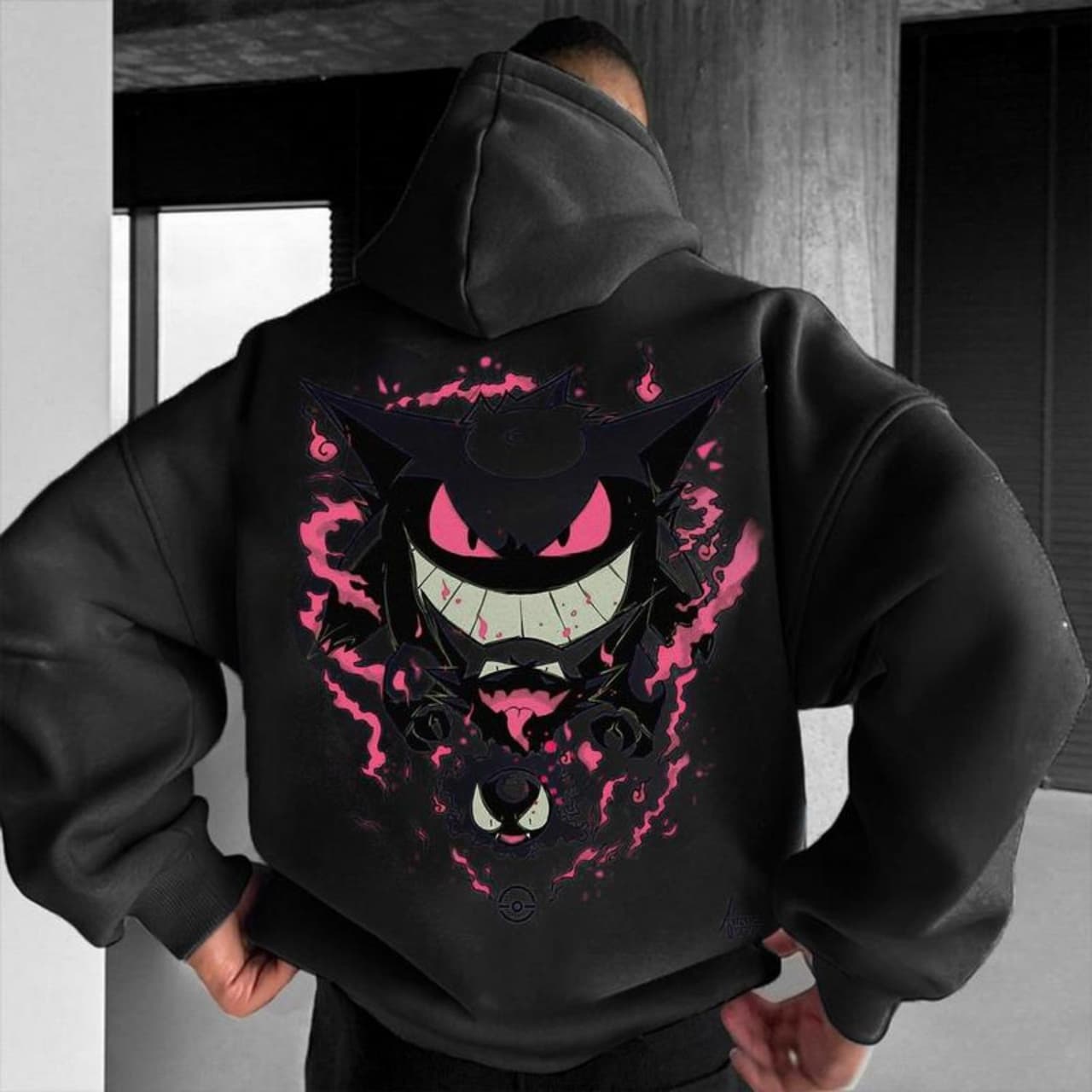 Mens Demon Slayder Gengar Hoodie & Sweatshirt - Aesthetic Pullover Gift – image 1, Gengar Tee, Gengar Merch, Gengar Shirt, Gengar Sweatshirt, Gengar Hoodie, Gengar Clothes
