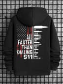 Sudadera con Capucha para Hombre con Estampado de Letras y Bandera, Ajuste Regular Streetwear, Comfort Colors 2 small thumbnail