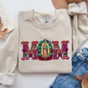 Mexican Mom Shirt & Sweatshirt: Virgen de Guadalupe, Mothers Day Gift 1 small thumbnail