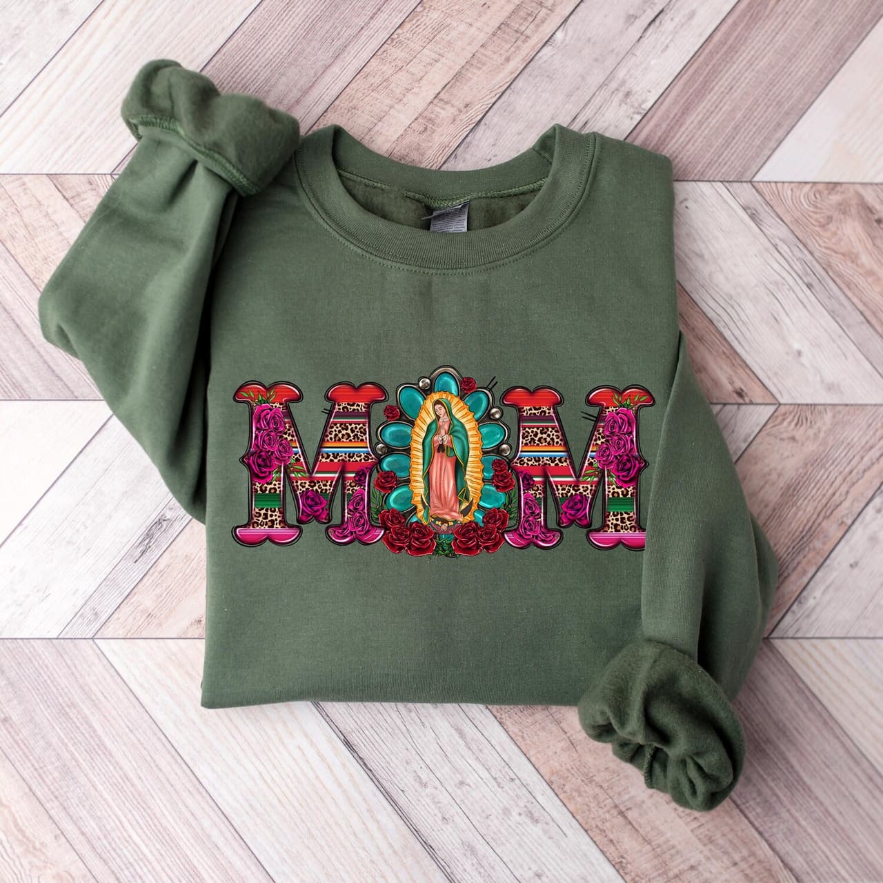 Mexican Mom Shirt & Sweatshirt: Virgen de Guadalupe, Mothers Day Gift – image 4, Mexican Mom Tee, Mexican Mom Merch, Mexican Mom Shirt, Mexican Mom Sweatshirt, Mexican Mom Hoodie, Mexican Mom Clothes