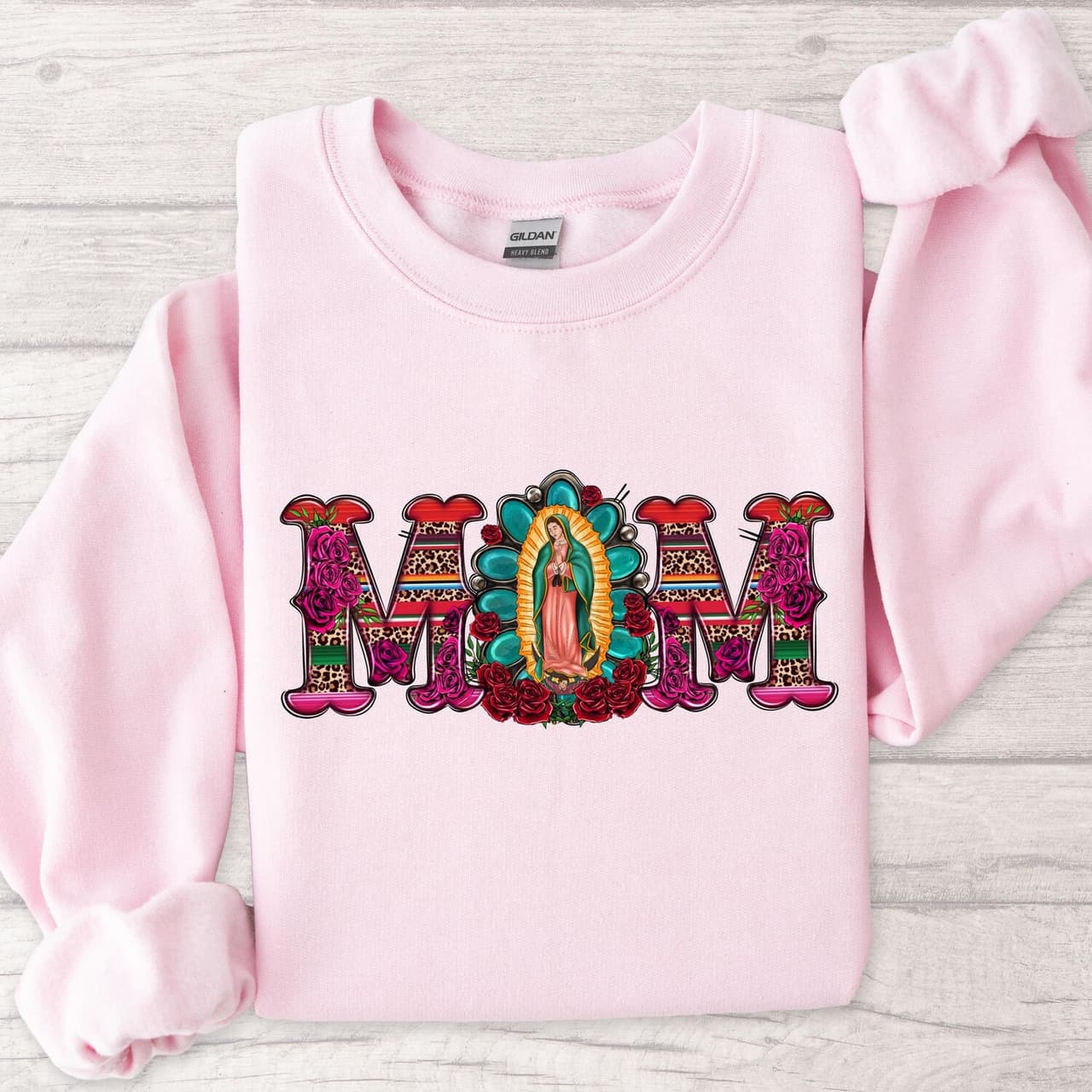 Mexican Mom Shirt & Sweatshirt: Virgen de Guadalupe, Mothers Day Gift – image 2, Mexican Mom Tee, Mexican Mom Merch, Mexican Mom Shirt, Mexican Mom Sweatshirt, Mexican Mom Hoodie, Mexican Mom Clothes