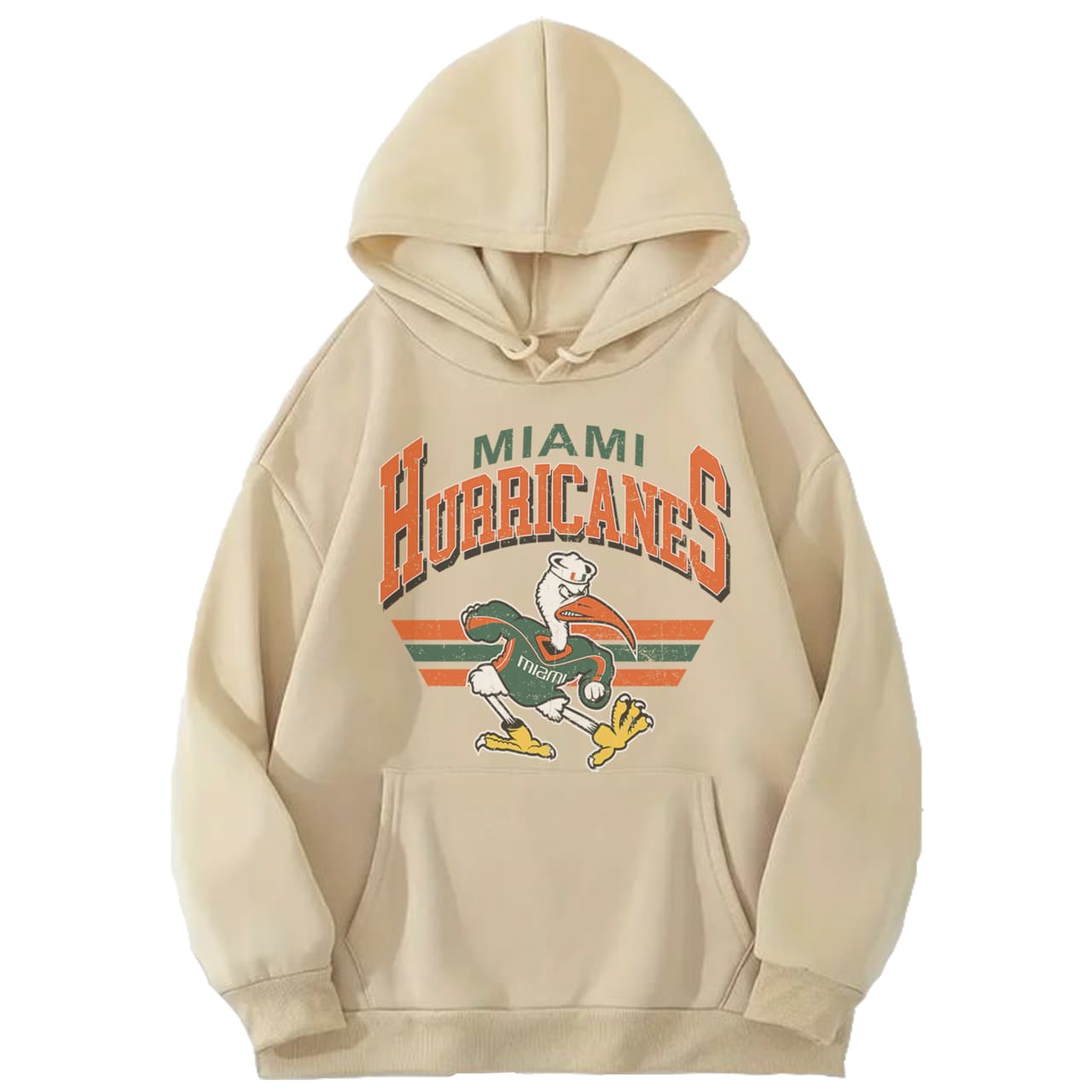 Miami Hurricanes Vintage Football NCAA Hoodie - Unisex Cotton – image 2, Miami Hurricanes Tee, miami hurricanes shirt, miami hurricanes t shirts, university of miami sweatshirt, university of miami shirts, university of miami t shirts, miami hurricane apparel