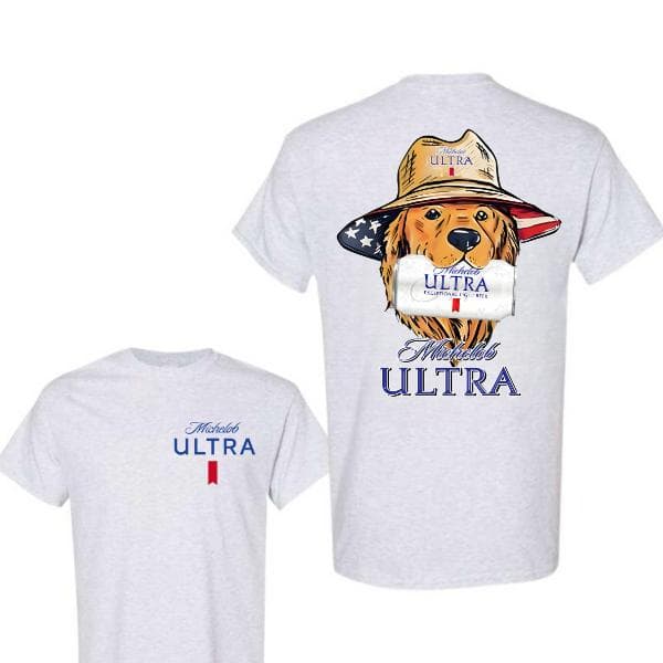 Michelob Ultra T-Shirt: Camiseta Gráfica de Perro Patriótico de Doble Cara para Amantes de la Cerveza – image 3, Michelob Ultra Tee, Michelob Ultra Merch, Michelob Ultra Shirt, Michelob Ultra Sweatshirt, Michelob Ultra Hoodie, Michelob Ultra Clothes
