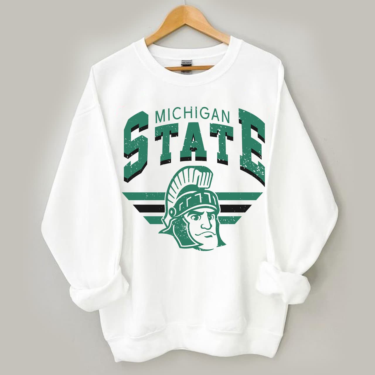 Michigan State Spartans Vintage NCAA Football Sweatshirt - Unisex Cotton – image 3, Michigan State Spartans Tee, Michigan State Spartans Merch, Michigan State Spartans Shirt, Michigan State Spartans Sweatshirt, Michigan State Spartans Hoodie, Michigan State Spartans Clothes