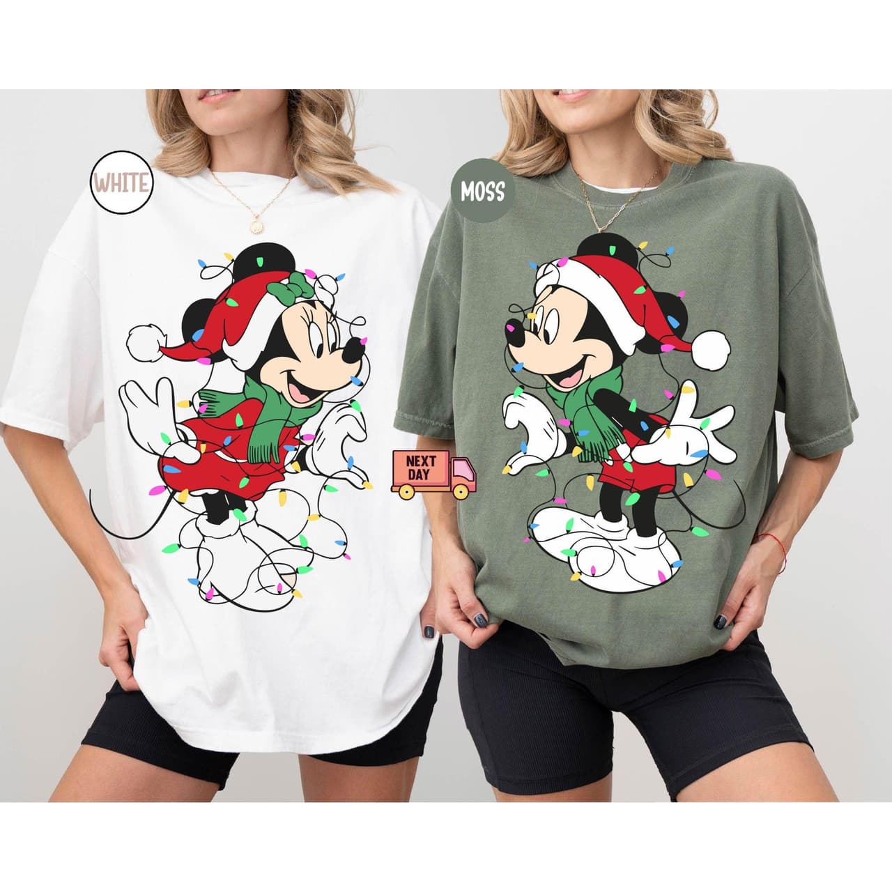 Mickey & Minnie Mouse Christmas Lights Couples T-Shirt Gift – image 2, Mickey Tee, Mickey Merch, Mickey Shirt, Mickey Sweatshirt, Mickey Hoodie, Mickey Clothes