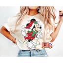 Mickey & Minnie Mouse Christmas Lights Couples T-Shirt Gift 3 small thumbnail
