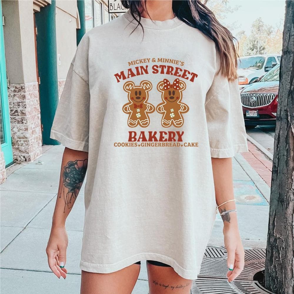 Mickey Minnie Main Street Bakery Christmas Gingerbread Sweatshirt – image 2, Mickey Tee, Mickey Merch, Mickey Shirt, Mickey Sweatshirt, Mickey Hoodie, Mickey Clothes