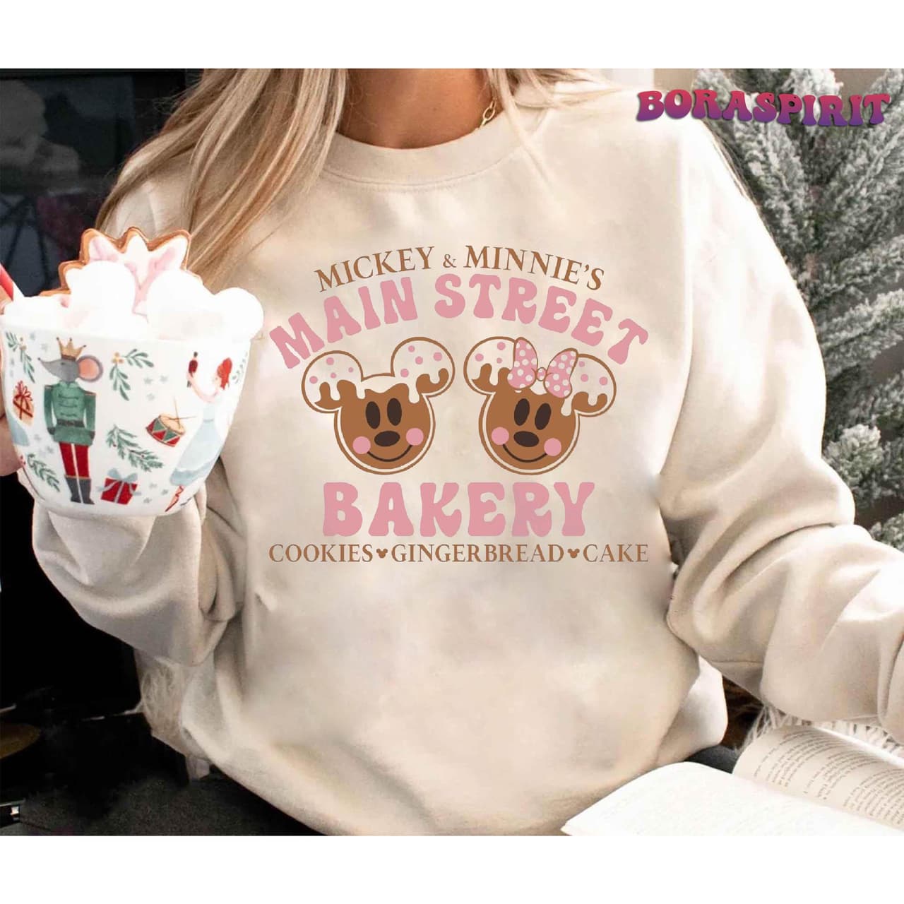 Mickey Minniie Main Street Bakery Gingerbread Christmas Sweatshirt Tee OZLY – image 1, Mickey Tee, Mickey Merch, Mickey Shirt, Mickey Sweatshirt, Mickey Hoodie, Mickey Clothes