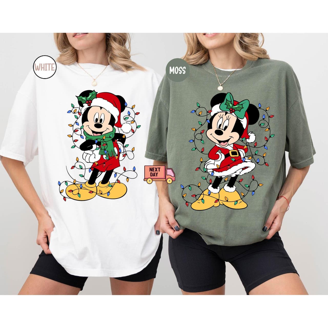Mickkey Minniie Mouse Camisetas de Navidad y Fiesta para Parejas, Regalo – image 2, disney shirt, cameron boyce merch, disney shirts for women, disney tee shirts womens, womens disney tee, disney family shirts, disney t shirts family