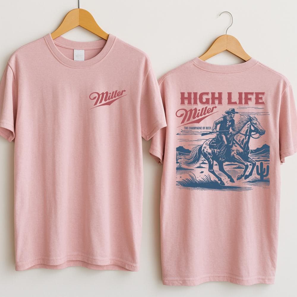 Miller High Life Camisa Vaquera - Champagne of Beers Camiseta de Rodeo Para Hombres – image 4, miller Tee, miller Merch, miller Shirt, miller Sweatshirt, miller Hoodie, miller Clothes
