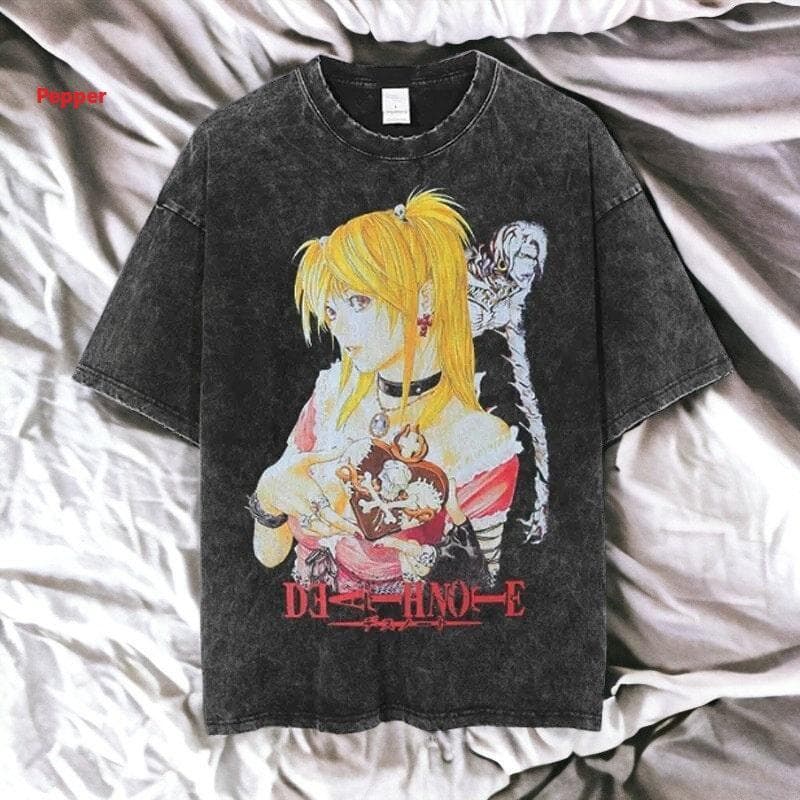 Misa Deathnote Anime Washed Retro T-shirt, Hoodie & Sweatshirt – image 2, Misa Deathnote Tee, Misa Deathnote Merch, Misa Deathnote Shirt, Misa Deathnote Sweatshirt, Misa Deathnote Hoodie, Misa Deathnote Clothes