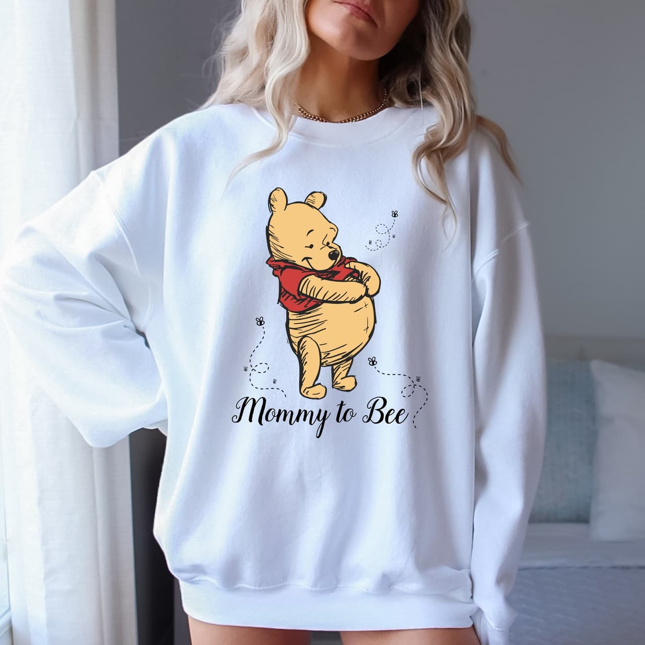 Mommy To Bee Sweatshirt, Cartoon Pooh Pregnancy Reveal Gift – image 2, Pooh Tee, Pooh Merch, Pooh Shirt, Pooh Sweatshirt, Pooh Hoodie, Pooh Clothes