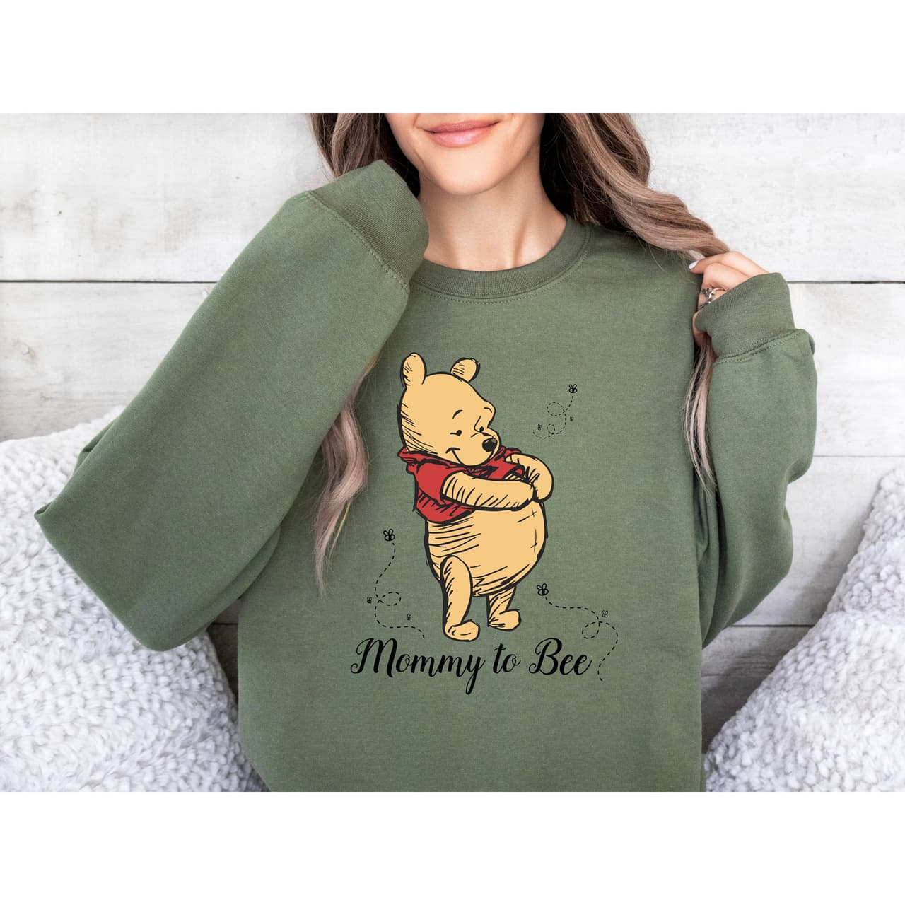 Mommy To Bee Sweatshirt, Cartoon Pooh Pregnancy Reveal Gift – image 3, Pooh Tee, Pooh Merch, Pooh Shirt, Pooh Sweatshirt, Pooh Hoodie, Pooh Clothes