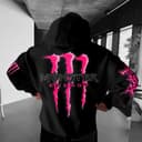 Monster Energy Pink Print Hoodie Casual Unisex Shirts Menswear Sweater Womenswear (Go up 1 to 2 sizes if you want a loose fit) 1 small thumbnail