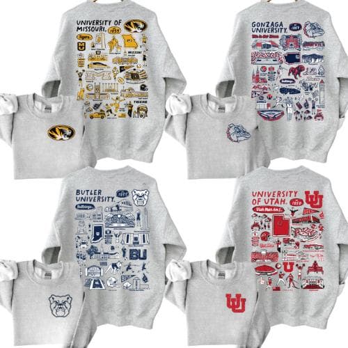 Sudadera Cuello Redondo NCAA de Todos los Equipos | Arte Universitario Dibujado a Mano – image 2, Vintage College Tee, NCAA T-Shirt, Alabama Crimson Tide tshirt, Ohio State Buckeyes tshirt, Texas Longhorns tshirt, Georgia Bulldogs tshirt, Michigan Wolverines tshirt