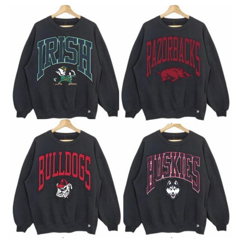 NCAA Classic Crewneck Sweatshirt - Unisex Todos los Equipos – image 1, Vintage College Tee, NCAA T-Shirt, Alabama Crimson Tide tshirt, Ohio State Buckeyes tshirt, Texas Longhorns tshirt, Georgia Bulldogs tshirt, Michigan Wolverines tshirt