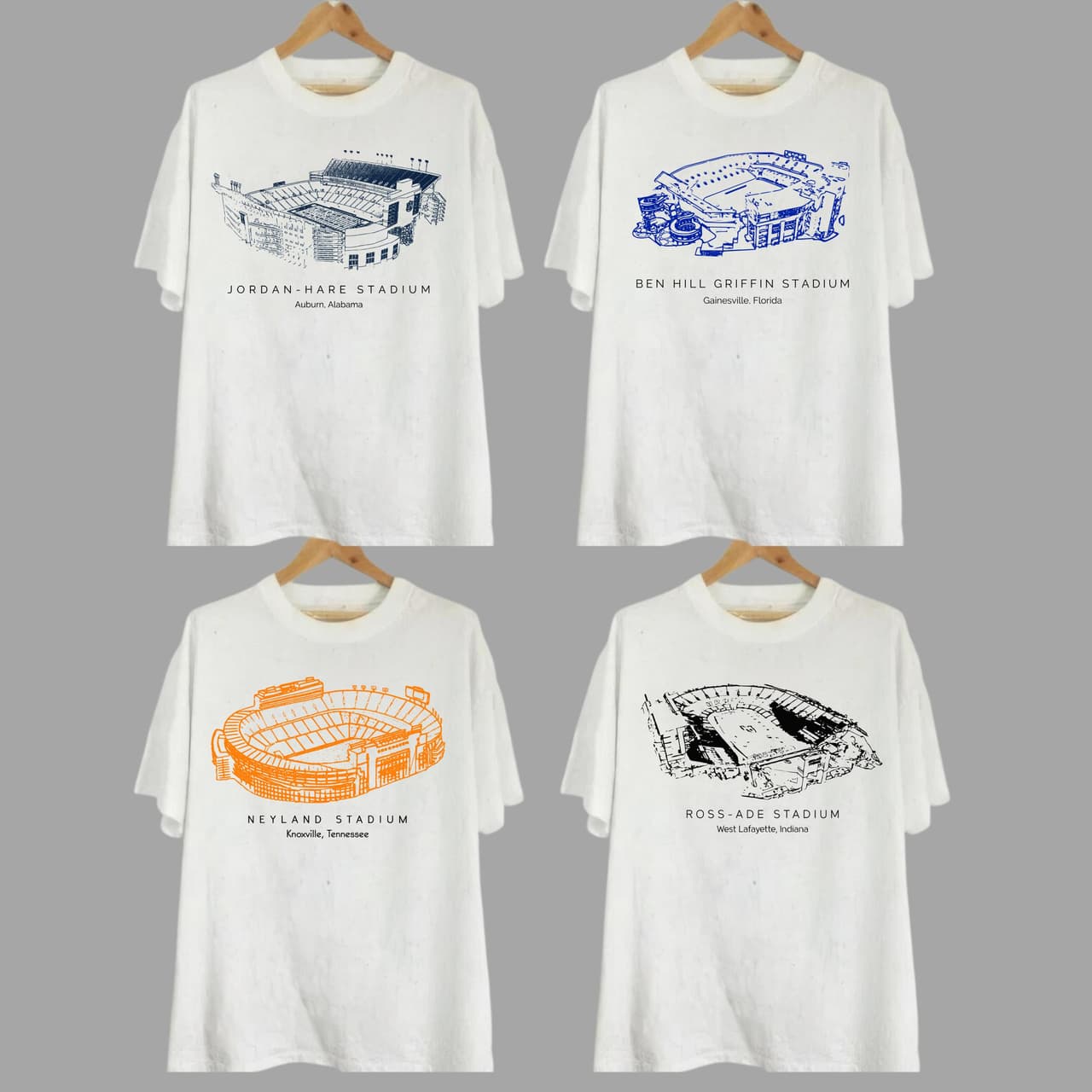 NCAA Football Stadium T-Shirt: All Teams – Tennessee, Oklahoma, Texas – image 1, Vintage College Tee, NCAA T-Shirt, Alabama Crimson Tide tshirt, Ohio State Buckeyes tshirt, Texas Longhorns tshirt, Georgia Bulldogs tshirt, Michigan Wolverines tshirt